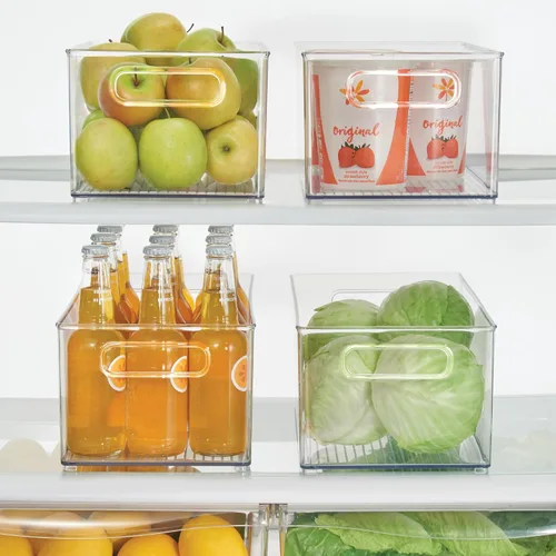 Vista 3 de iDesign Organizador apilable de cocina, 8 x 6 x 14.5 pulgadas, transparente