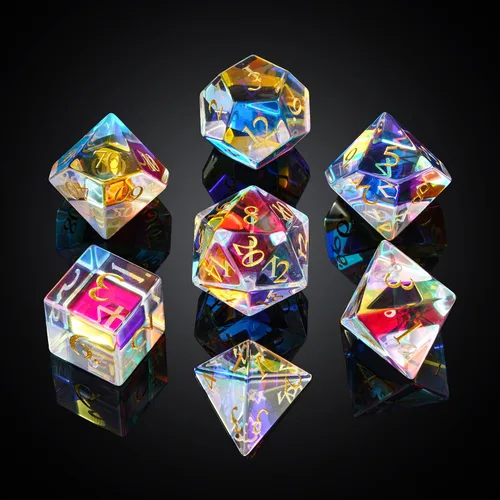 Vista 11 de UDIXI Juego de dados de piedras preciosas de amatista, dados DND de piedra de cristal D&D con estuche de regalo para juegos de rol y juegos de mesa
