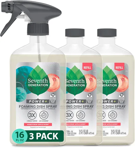 Vista 10 de Seventh Generation Espray Espumoso para Platos, 3X Luchadores contra la Grasa, Sin Fragancia ni Colorantes, 16 Fl. Oz.
