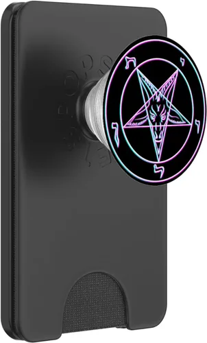Vista 7 de Waporwave Pentagram Seal of Baphomet - PopSockets Grip and Stand para teléfonos y tabletas, Negro