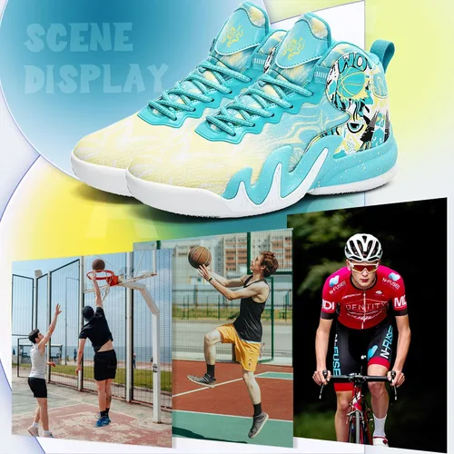 Vista 6 de CJSPORX Women Men Basketball Shoes Breathable Men Non Slip Outdoor Fashion Unisex Sneakers
