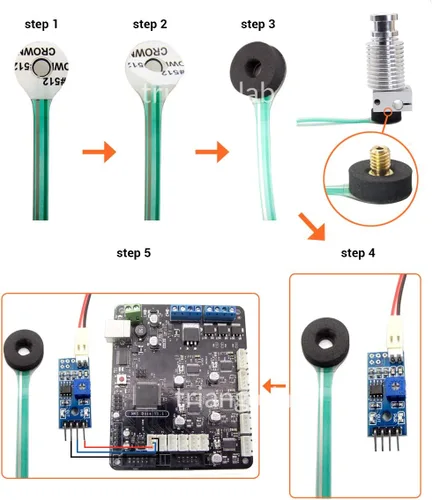 Vista 2 de Kossel Delta Z eje Impresora 3D de alta precisión Z-Probe Sensor de nivelación de cama automático Kit Sensor táctil 3D para boquillas V6 y boquillas