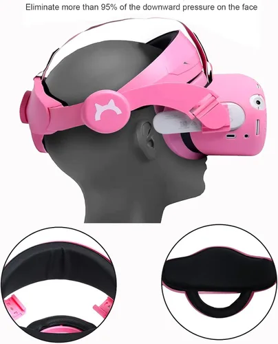 Vista 2 de HUAYUWA Adjustable Head Strap with Head Cushion for Oculus Quest 2 VR Accessories, Replacement for Elite Strap Comfortable Protective Headband