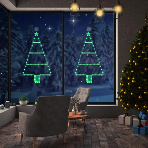 Vista 5 de LYHOPE Decoraciones navideñas - Luces LED de escalera, 2 pies, 8 modos y temporizador, funciona con pilas, verde