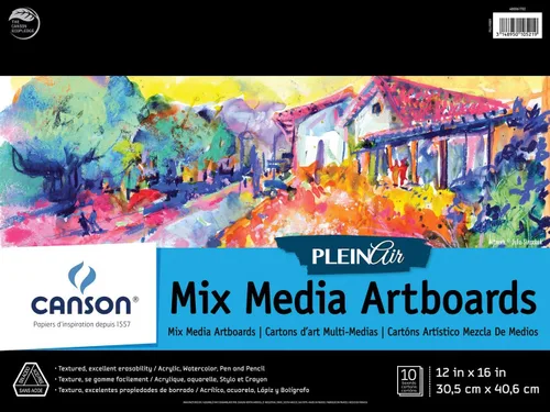 Vista 4 de Canson Artist Series Plein Air - Papel mixto, tablero de arte plegable, 8 x 10 pulgadas, 10 hojas, papel de artista para adultos y estudiantes