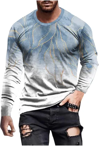Vista 10 de Camisetas de diseñador para hombre, diseño de moda, estampado gráfico 3D, manga larga, casual, para entrenamiento, tallas grandes, para otoño