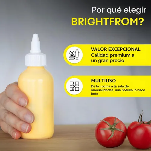Vista 7 de BRIGHTFROM Botellas exprimibles para condimentos, botellas vacías de 4 onzas, tapa superior giratoria, a prueba de fugas, ideal para salsa