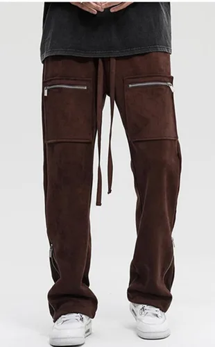 Vista 27 de Pantalones deportivos de gamuza sintética para mujer, pantalones de baile acampanados para hombre
