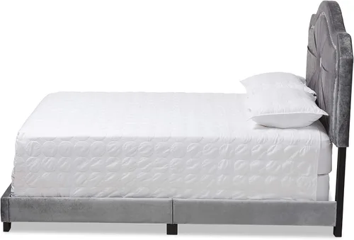Vista 4 de Baxton Studio Camas (se requiere somier), Queen, gris