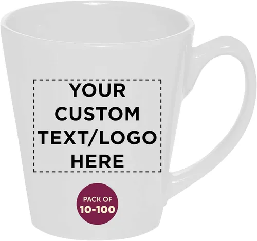 Vista 20 de DISCOUNT PROMOS Taza de café con leche de cerámica brillante personalizada de 12 onzas, juego de 10/50/100 unidades personalizadas, paquete a