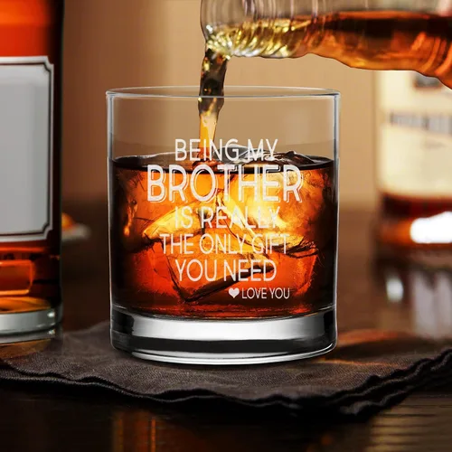 Vista 7 de Being my Brother is Really The Only Gift You Need Whisky Glass - Regalo sarcástico para hermanos
