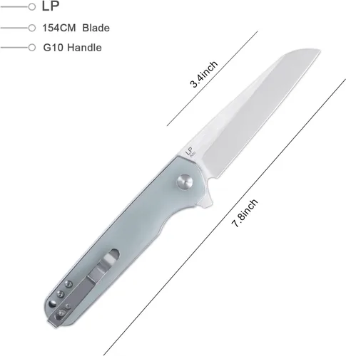 Vista 2 de Kizer LP EDC Cuchillo de bolsillo G10 Mango 154CM Cuchillo plegable de acero, Flipper Herramientas al aire libre V3610C2