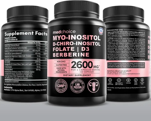 Vista 9 de Suplemento complejo de inositol 14 en 1 para mujeres, inositol mio y D-Chiro 40:1 con folato, vitamina D3, zinc, magnesio y botánicos para apoyo