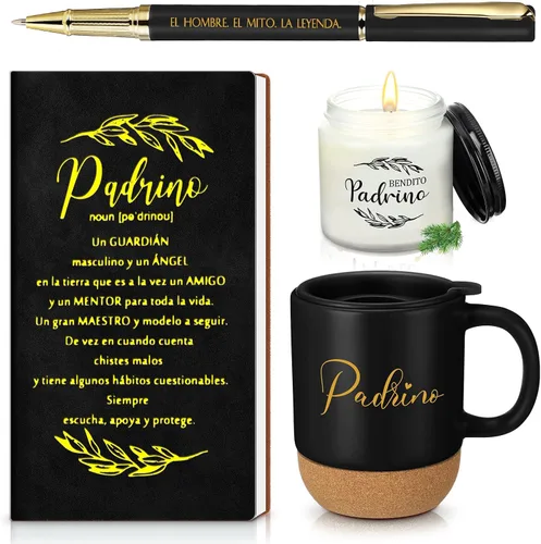 Vista 8 de Hushee 4 piezas de regalos cristianos para hombres, taza de café del hombre de Dios, diario de oración, vela perfumada, bolígrafo bíblico, regalos