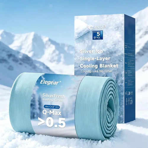 Vista 10 de Elegear Mantas refrescantes con infusión de plata para durmientes acalorados, fibra fresca Arc-Chill 3.0 mejorada (Qmax> 0.5), reducción de olores e