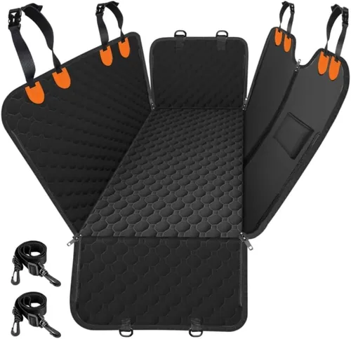 Vista 12 de Mancro Funda de asiento de automóvil para perro para asiento trasero, 2026 mejorada 600D, resistente, impermeable y resistente a los arañazos