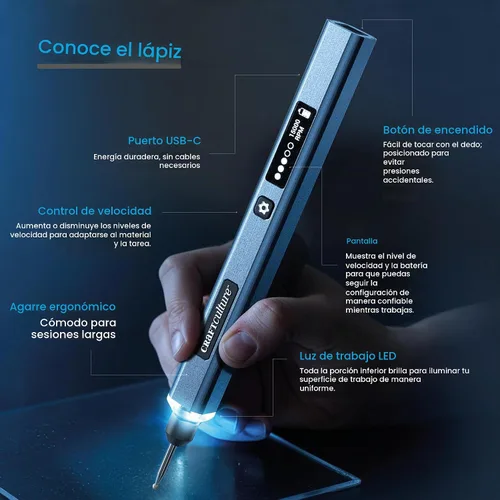 Vista 3 de EtchMate - Bolígrafo de grabado para metal, madera, vidrio, plástico