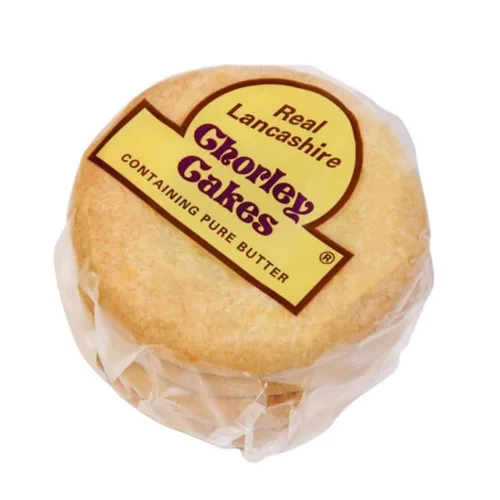 Vista 2 de Real Lancashire Chorley Cake - 4 pasteles (paquete de 6) Hecho con mantequilla pura y grosellas secas Snacks británicos de la hora del té