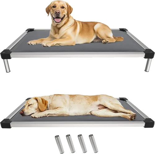 Vista 23 de FXW TitanNest Cama Elevada para Perros a Prueba de Masticación, Catre Elevado para Uso en Interiores/Exteriores/Camping, Cama Acolchada