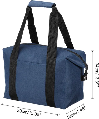 Vista 2 de PATIKIL Bolsa de almuerzo aislada, tela Oxford, impermeable, lonchera térmica portátil, contenedor de alimentos para el trabajo, oficina, picnic al