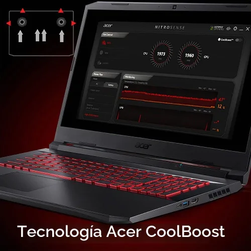 Vista 7 de acer Nitro 5 AN517-41-R3NX - Laptop para juegos, CPU AMD Ryzen 7 5800H
