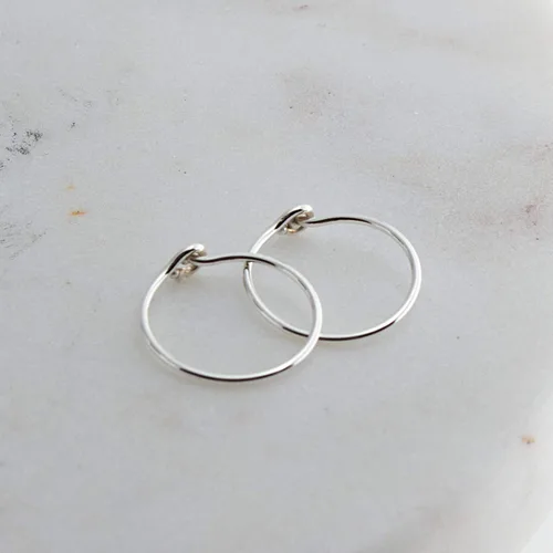 Vista 71 de Aretes de plata de ley abiertos para cartílago, tragus, delgados, calibre 22