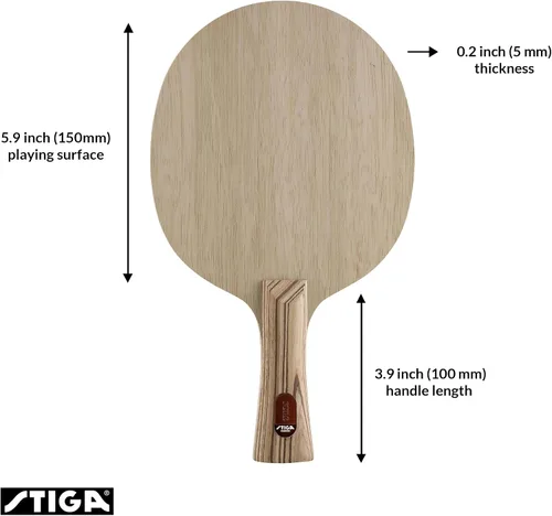 Vista 2 de Stiga Cuchilla de tenis de mesa pura, hoja de madera redonda para jugadores ofensivos avanzados experimentados, aprobados por competencia