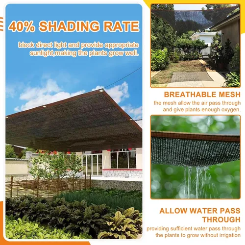 Vista 4 de Storystore Lona de malla 40% con ojales, 6.5 pies x 13 pies, lona de malla para jardín, invernadero, cubierta, patio, plantas, flor, pollo, gallinero