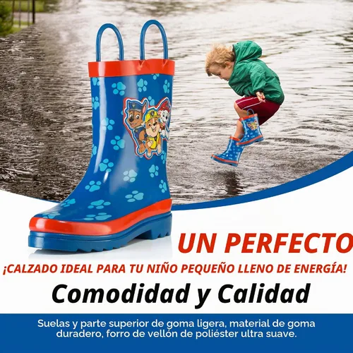 Vista 4 de Nickelodeon Botas de lluvia de goma impermeables con estampado de personajes de Paw Patrol para niños (niños pequeños)