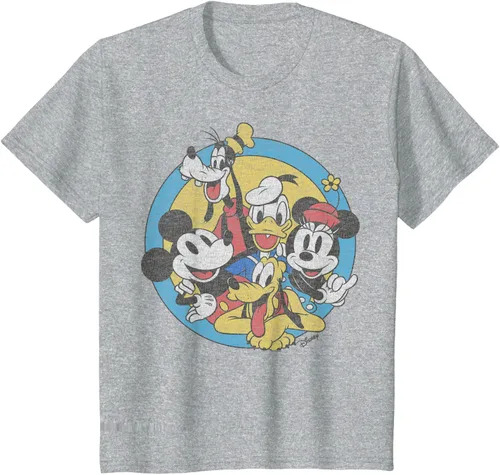 Vista 4 de Disney Camiseta retro de Mickey and Friends Group Shot