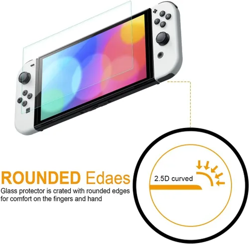 Vista 5 de Supershieldz - Protector de pantalla de vidrio templado, diseñado para Nintendo Switch OLED (2021), 0.011 pulgadas, antiarañazos, sin burbujas