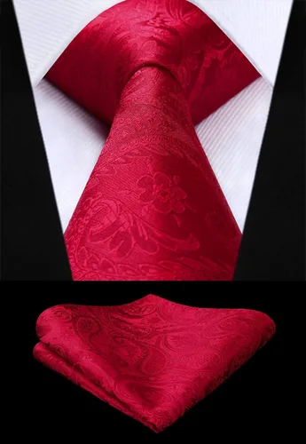 Vista 3 de HISDERN Conjunto de corbata de chaleco para hombre con estampado de cachemira floral jacquard corbata bolsillo cuadrado 3 piezas chaleco para traje