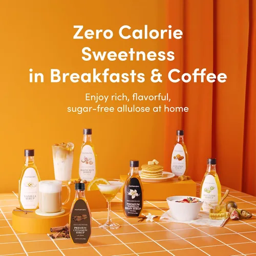 Vista 6 de Jarabe de alulosa y jarabe de alulosa de canela de alta calidad, 18.7 onzas líquidas, edulcorante líquido para café y otras bebidas, Keto, vegano