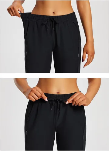 Vista 4 de BALEAF Pantalones cortos de 15 pulgadas de largo para mujer, pantalones cortos capri por debajo de la rodilla, ligeros, de secado rápido, cintura