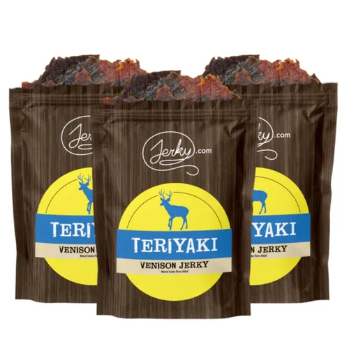 Vista 14 de Jerky 's Exotic Teriyaki Venison Jerky - Bocadillos de carne de caza salvaje, aperitivos exóticos, ricos en proteínas, totalmente naturales, sin