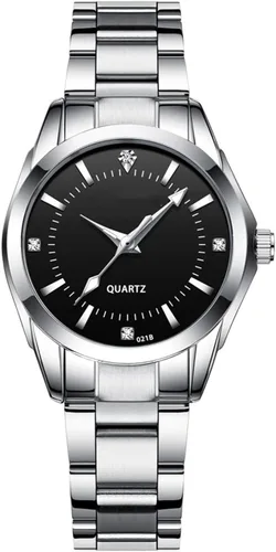 Vista 18 de Reloj analógico de cuarzo para mujer, clásico, plateado, de acero inoxidable, resistente al agua, reloj analógico Plateado (Classic Silver)