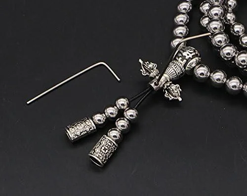 Vista 7 de 108 Destiny Nepal Prayer Full Metal Buddism Bead Mala Collar (acero inoxidable)