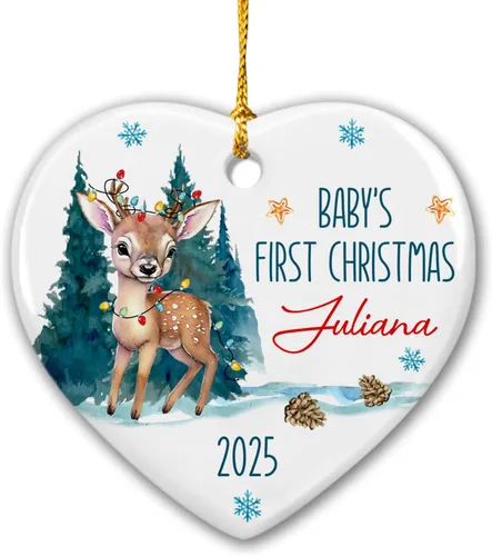 Vista 14 de Adorno de Navidad de Bautismo Personalizado para Niño y Niña, Adorno de Bautizado "Dios Te Bendiga", Regalo de Recuerdo de Bautizo, Adornos