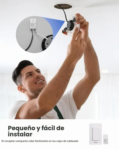 Vista 3 de Zoiinet - Kit de interruptor de luces inalámbrico, diseño con hebilla y removible, interruptor de múltiples vías, no necesita WiFi, programable