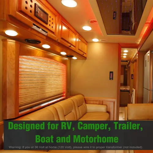 Vista 3 de Luz LED de 3 pulgadas para RV, luz de cúpula de 12V para montaje en superficie con interruptor regulador, luz interior de 12V para autocaravana