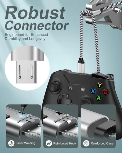 Vista 21 de AILKIN - Cargadores para iPhone con certificación MFI, cable Lightning trenzado de 6 pies de largo USB Wall Charger, Fast Charging Power Cord Plug