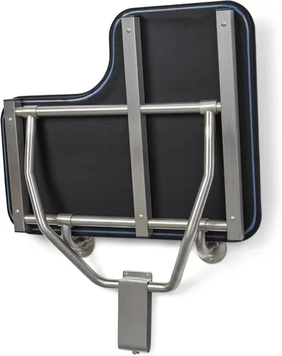 Vista 8 de Asiento de ducha plegable para zurdos de 26 x 22.5 pulgadas, para montaje en pared, compatible con ADA