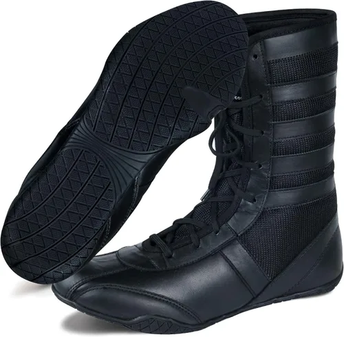Vista 3 de Zapatos de boxeo profesionales transpirables, zapatos de entrenamiento para adultos y jóvenes, hombres y mujeres, suela de goma antideslizante