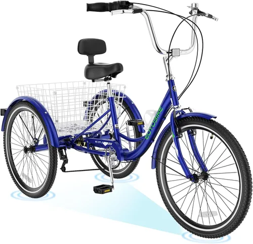 Vista 18 de ABORON Triciclo para adultos, bicicleta de 3 ruedas para adultos, triciclo para adultos, llantas de doble pared, triciclo para mujeres y hombres