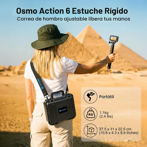 Vista 4 de Lekufee Portable Waterproof Hard Case for DJI Osmo Action 6/5 Pro/4/3 Action Camera,Standard Combo,Adventure Combo,More Accessories(Case Only)