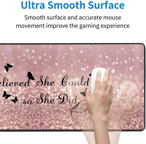 Vista 3 de Alfombrilla de mouse grande para juegos, reposamuñecas para teclado + almohadilla de muñeca para mouse + juego de posavasos extendido impermeable