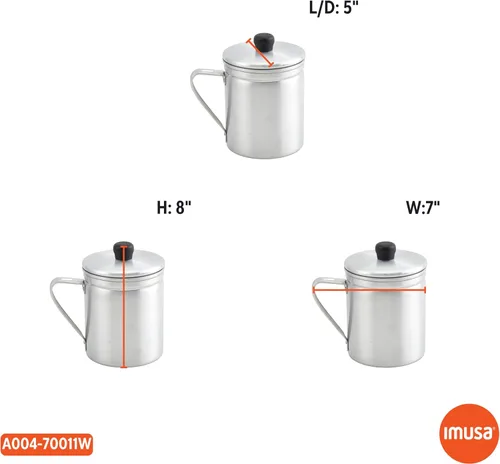 Vista 7 de IMUSA USA Dispensador de grasa de aluminio de 1.5 cuartos de galón, color plateado