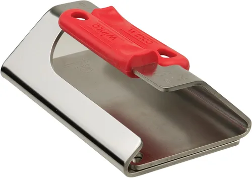 Vista 2 de Winco Peso de carne de acero inoxidable rojo de 7 1/2" x 4