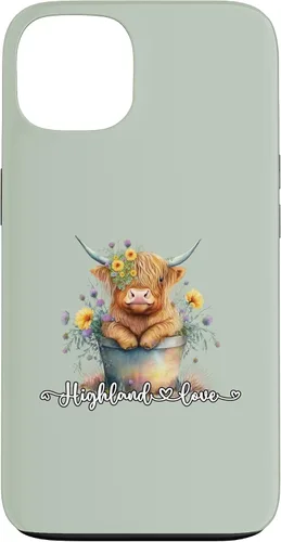 Vista 7 de Lindo bebé Highland vaca ternero amor primavera pastel novedad caso para iPhone 16