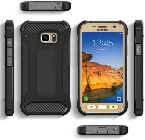 Vista 6 de Funda de teléfono para Samsung Galaxy S7 con protector de pantalla de vidrio templado y accesorios para celda, resistente, de doble capa, cuerpo